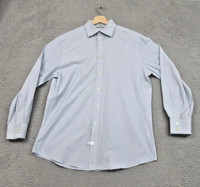 Charles Tyrwhitt Shirt Mens 16/33 Blue Green Stripe Slim Fit Dress Long Sleeve - Image 1 of 4