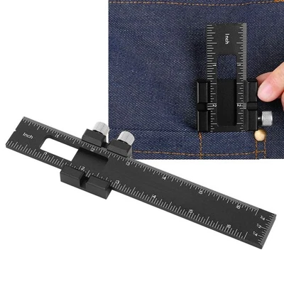 Hot (6in)Adjustable T Square Woodworking Ruler With Inch Scale Slide Stop - Image 1 of 4