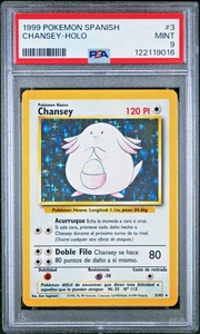 PSA 9 Chansey 3/102 Spanish Pokemon Base Set Holo Rare Card 1999 WOTC POP 16 - Picture 1 of 2