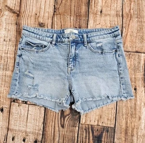 BKE Denim Shorts Womens's Size 29 Raw Hem Mid-Rise Distressed Inseam 4" - Picture 1 of 10