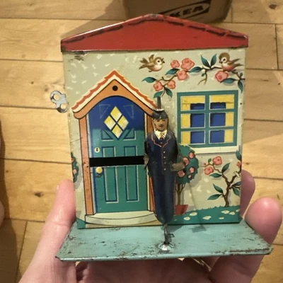 Metal Money Tin Novelty Deliver the Coins Chad valley money box money tin rare - Image 1 of 4