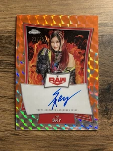 Iyo Sky On Card Orange Geometric Auto /25 WWE Topps Chrome 2025 (23/25) Breakers - Picture 1 of 2