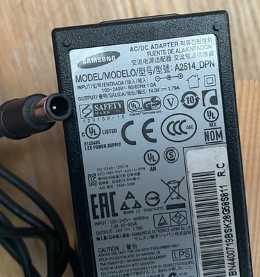 25W Genuine Samsung 14V 1.79A Monitor TV  Television A2514  Power Supply Adapter - Image 1 of 4