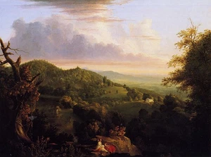 Thomas Cole View of Monte Video Seat of Daniel Wadsworth 1828 17"x 22" Art Print - Picture 1 of 1