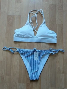 Bikini mujer blanco azul rayas talla L - XL - Imagen 1 de 7