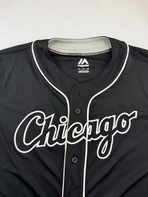 Camiseta de béisbol Majestic Chicago White Sox negra talla para hombre 2XL XXL botón nueva sin etiquetas Foto 1 de 4