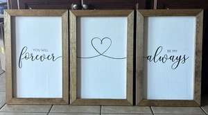 You Will Forever Be My Always Heart Wall Decor Set of 3 Framed 15.75" x 23.75" - Picture 1 of 5