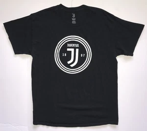 JUVENTES FC T-Shirt Uomo Large Nera Sportiva Logo Ufficiale Calcio Grafica Tee - Foto 1 di 12