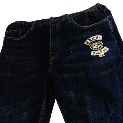 G Unit Denium Company Hip Hop Street Blue Jeans Y2K Patched Destressed 38 x 32 - Image 1 of 4