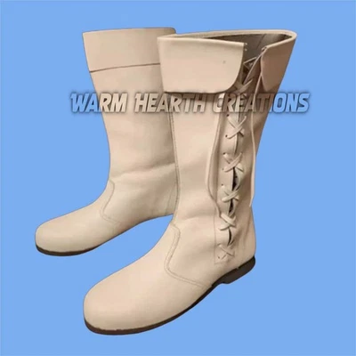 Medieval Long Leather Boots Reenactment SCA LARP Riding Shoes | Historical Boots - Image 1 of 4