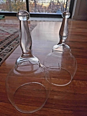 Clear Glass Cloche Dome Cover Bell Shaped Wedding Collectables Pair - Image 1 of 4