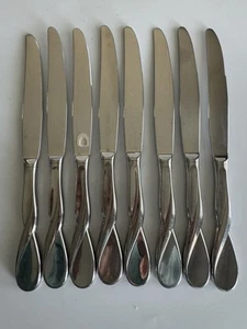 Set of 8 - Oneida Stainless Flatware  - GLOSSY AQUARIUS -  Dinner Knives - Picture 1 of 8