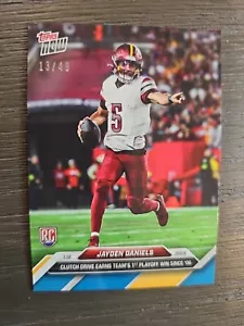 2024 Topps Now Jayden Daniels RC “Clutch Drive Earns Teams 1st Playoff Win” /49 - Picture 1 of 4