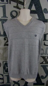 New Chaps Premium Men 2XL V-Neck Cotton Sweater Vest Grey Heather Front Logo $45 - Picture 1 of 8