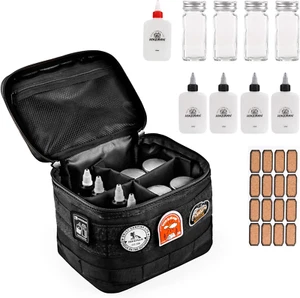 Camping Portable Spice Set with 9 Spice Containers Pepper & Salt Spice Shakers - Picture 1 of 12