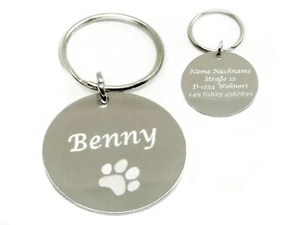 Hundemarke aus Edelstahl mit Gravur Vorderseite und Rückseite Dog Tag Anhänger - Bild 1 von 5