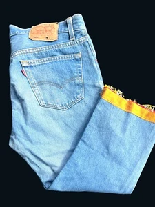 Levi’s 501 Vtg Womens Jeans Upcycled Art Boyfriend 5 Button - Picture 1 of 12