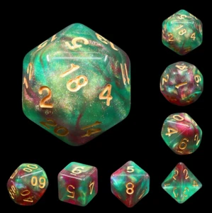 NEW RPG / D&D Dice Set of 7 - Fantasy Elf's Dream - Picture 1 of 3