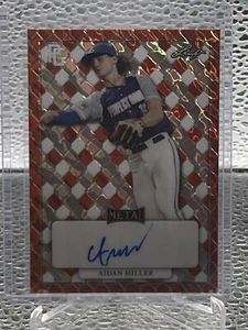 2022 Leaf Perfect Game ORange Atomic REfractor AIDAN MILLER AUTO 1/1 (True 1/1) - Picture 1 of 2