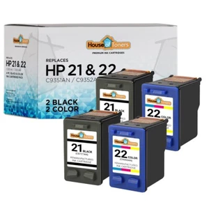 4PK Compatible With HP 21 and HP 22 Ink Deskjet D1360 D1400 D1550 D2320 D2360 - Picture 1 of 2