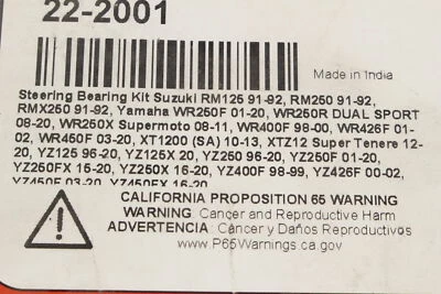 Yamaha Yz250f 2017 kit de cojinete de dirección k7248 Foto 1 de 4