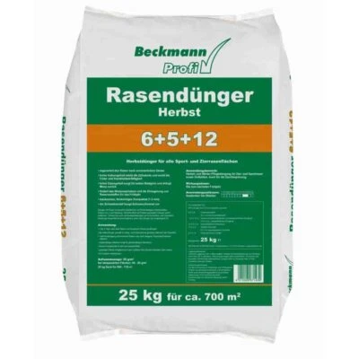 25 kg Rasendünger Herbst Beckmann NPK-6+5+12  f.ca. 700m² - Bild 1 von 3
