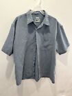 Untied Sueded Button Up Shirt Men's Xl Large Gray Short Sleeve Rayon Polyester