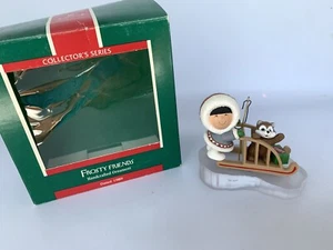 Hallmark Frosty Friends Collectors Series Ornamento 1989 #10 trineo esquimal - Imagen 1 de 7
