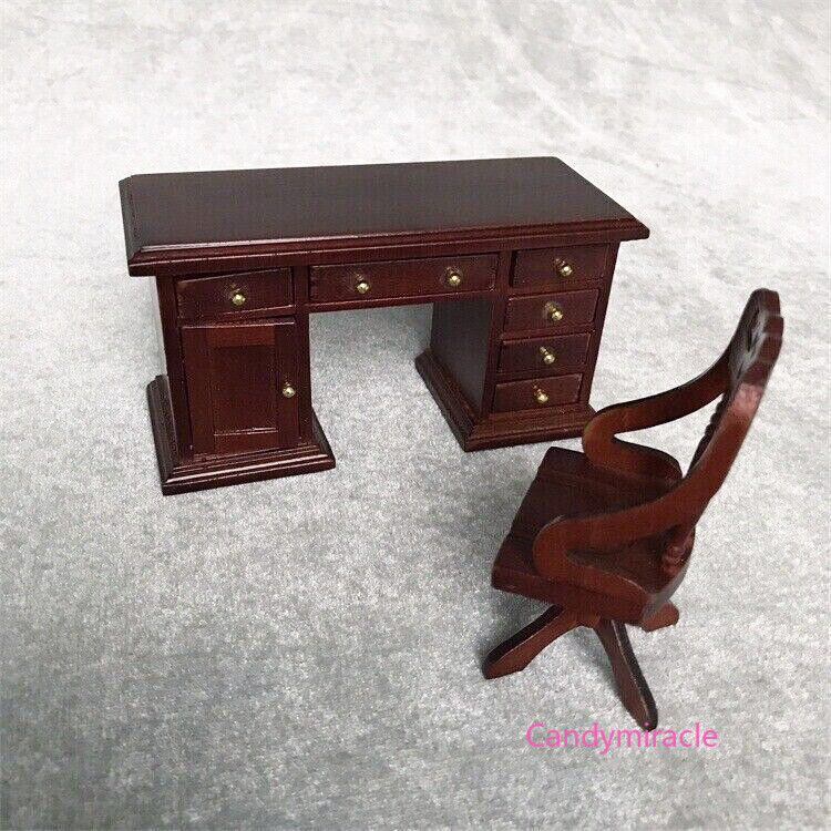 SOPOTUTU Puppenhaus Schreibtisch Holz - 8x7x4cm Miniatur Möbel
