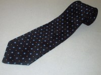 New Jos A Bank Tie Black Blue Floral Woven Italian Glossy Jacquard Luxury Silk 