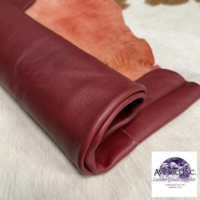 Avetco Ruby Wine Full Grain Cow Leather – 3 oz Rough Cut Hide by Square Foot - Image 1 of 4