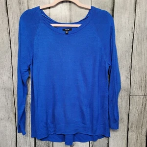 Apt. 9 Sweater Womens Petite Large Blue Scoop Neck Long Sleeve Top Sweater - Picture 1 of 9