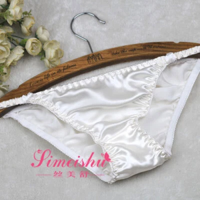 Bikinis Underwear For Girls Years 10-12 Solid Silk Panties 100% Silk Briefs - Image 1 of 4