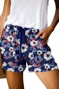 Womens Casual Drawstring Shorts Summer Elastic Waist Shorts Pocketed Pants - Picture 1 of 13
