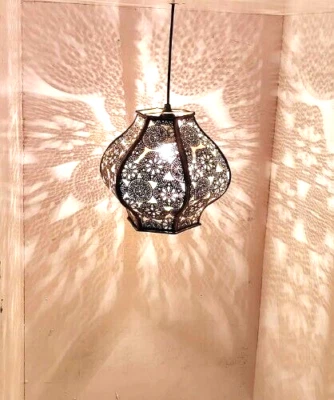 Lámpara colgante de techo marroquí hecha a mano turca moderna de diseño vintage de 20" Foto 1 de 3