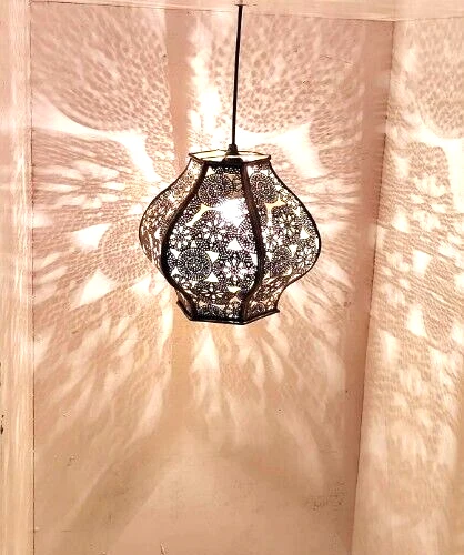Luminária de teto marroquina moderna turca feita à mão design vintage 20" - Imagem 1 de 3