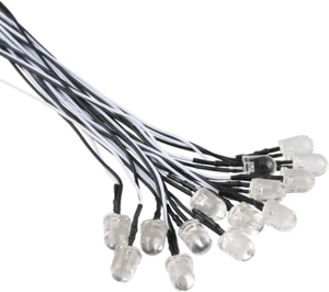 30Pcs 12 Volt 10Mm White LED Lights Emitting Diodes Pre Wired 7.9 Inch DC 12V LE - Picture 1 of 12