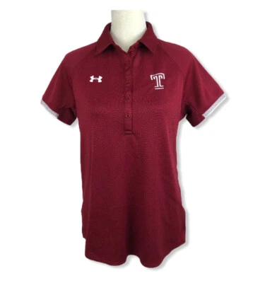 Under Armour Heatgear Temple Womens Medium Short Sleeve Polo Shirt Cherry Red - Image 1 of 4
