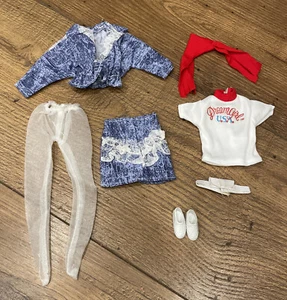 1980’s Barbie Clone Doll outfit Dream Girl USA Denim skirt coat shirt - Picture 1 of 6