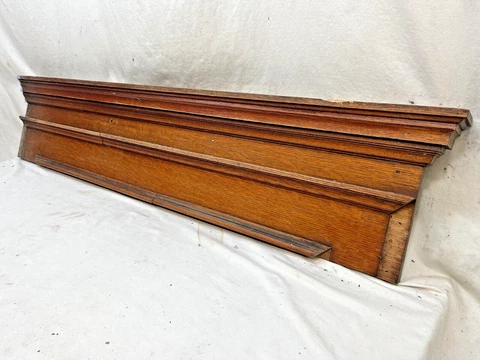 1890's Antique DOOR PEDIMENT Header VICTORIAN Style Quarter-Sawn Oak ORNATE Cover