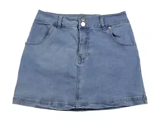 Altar'd State Short Denim Skirt Womens Juniors Size 5 Stretch Pockets Blue - Picture 1 of 8