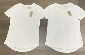 2x Ladies size XXXS SPORTSGIRL SG MOVE White Casual T-shirt / Top. *NEW* RRP $59 - Picture 1 of 3