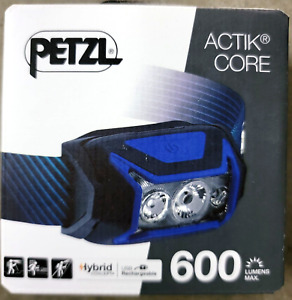 Petzl Actik Core 600 Lumens Rechargeable Hiking Headlamp Blue E065AA01 New