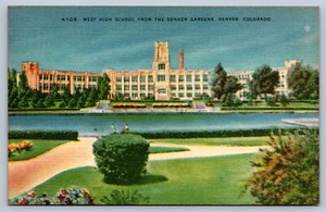 Denver Colorado West High School aus den versunkenen Gärten Postkarte - Bild 1 von 2