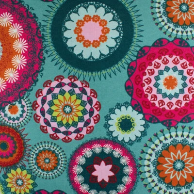 Dekostoff dunkel mint Mandala Canvas Dekoration Tischläufer (Preis=0,5m) - Bild 1 von 3