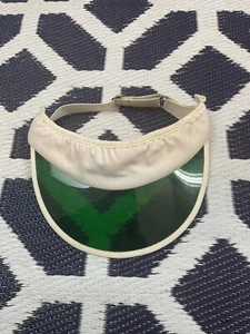 Vintage & Rare Women’s Tennis Green/White Visor Hat/Cap Adjustable Made In USA - Picture 1 of 7