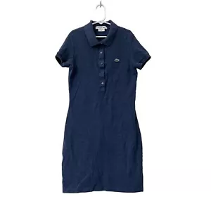 Lacoste Girls Navy Blue Preppy Classic Short Sleeve Polo Dress Size 32 - Picture 1 of 5