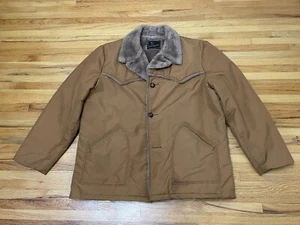 Westwind Jacke Herren braun Sherpa gefüttert Langarm Kragen vorne Knopfdetail - Bild 1 von 9