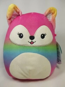 Squishmallows 7” Xenia Ombré Rainbow Fox Kellytoy 2021 NEW w/Tags NWT Fast Ship - Picture 1 of 4