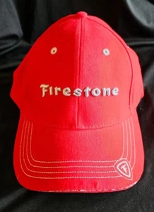 Cappello Baseball Firestone Berretto Regolabile Strapback Rosso Logo Ricamato Nuovo   - Foto 1 di 9